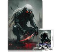 Bloody Vampire Assassin with Sword 1000 Pieces Puzzles for Adults Playful Learning Cognitive Activity for Joyful Surprises Size 50x75cm