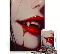 Bloody Vampire Girl Adults 1000 Pieces Puzzle Cognitive Skill Mind Soothing Fun Solid Lock (38X52CM)