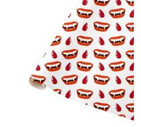 Bloody Vampire Mouth Fangs design wrapping paper. Eco friendly thick quality gift wrap. Available in sizes A3, A2 & metre rolls. Perfect for Halloween, Christmas, Birthday & Valentine gifts