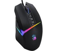 Bloody W60 Active Gaming Mouse with 1000 active USB CPI, 4-type LOD setting switch, 5 virtual RGB lighting effects, dual injection rubber wheel