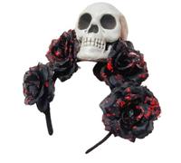 Bloody Witch Costume Hair Hoop Day Of The Dead Dark Blood Skull Hair Styling For Live Show Headband For Carnivals