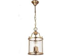 BLOOHK American Bird Cage Chandelier, 3 Lights Golden Glass Pendant Lamp with Brass Finish, Loft Decorative Lighting, Retro Iron Hanging Fixture for Living Room Dining Room