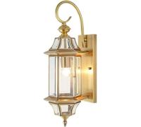 BLOOHK European Complete Copper Outdoor Wall Light, Modern Creative Waterproof Sconce Fixture, Decorative Art Wall Mounted Lamp for Villa, Garden