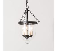 BLOOHK Extra Large Modern Farmhouse Chandelier, Matte Black Ceiling Candle Light Fixture, Gold Clear Glass Industrial Hanging Light for Kitchen Island and Dining Room(Dark)