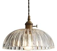 BLOOHK Nordic Creative Bowl Shape Chandelier, Flush Mount E27 Vintage Mouth Pendant Light, Classic Glass Hanging Lamp Fixture for Restaurant, Balcony