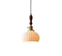 BLOOHK Nordic Industrial E27 Single-Head Pendant Light, Simple Ceramic Hanging Lamp Shade, Modern Minimalist Chandelier for Living Room, Bedroom, Corridor