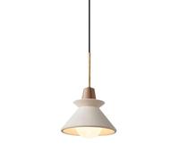 BLOOHK Nordic Minimalist Cement Wood Chandelier, E27 Single Head Pendant Lamp Fixture, Industrial Hanging Light Shade for Living Room, Bedroom, Dining Room