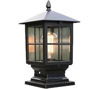 BLOOHK Vintage Bronze Outdoor Post Light | Traditional IP65 Waterproof Pillar Lantern With E26/E27 Base | Classic Column Lamp For Gate, Patio, Garden Driveway