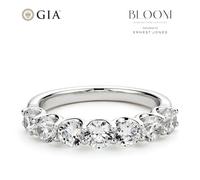 BLOOM 14ct White Gold 1.40ct Lab Grown Diamond Round 7 Stone Eternity Ring