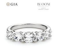 BLOOM 14ct White Gold 1.80ct Lab Grown Diamond Round 5 Stone Graduating Ring