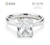 BLOOM 14ct White Gold 2.50ct Lab Grown Diamond Cushion Solitaire Ring