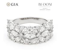 BLOOM 14ct White Gold 2.50ct Lab Grown Diamond Mixed Cut Cocktail Ring