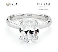 BLOOM 14ct White Gold 2.50ct Lab Grown Diamond Oval Solitaire Ring