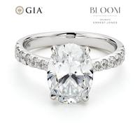 BLOOM 14ct White Gold 3ct Lab Grown Diamond Oval Solitaire Ring