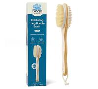 Bloom 2-in-1 Long Handle Body Brush | 1 Unit | for Skin Exfoliation and Massage | Reduces Cellulite | Stimulates Blood Circulation & Reduces Dead Skin Cells | Natural, Soft Bristles