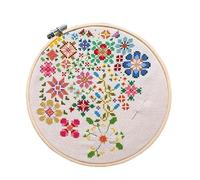 Bloom a Day Cross Stitch Kit for Beginners Adults, DIY Floral Embroidery Set with Hoop, Thread, Pattern, Easy Needlepoint Crafts for Home Decor Gift