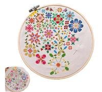 Bloom A Day Cross Stitch Set, DIY Floral Embroidery for Adults, Friendly Needlepoint Kit with Pattern, Vibrant Floral Embroidery Patterns, Easy Counted Cross Stitch Pattern, Home Decor (1pc)