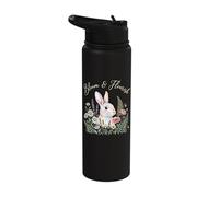 Bloom and Flourish Happy Easter Day Bunny Rabbit Cute Stainless Steel Insulated Water Bottle