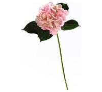 BLOOM Artificial Single Pink Hydrangea Stem 60cm - Faux Silk Flowers, Rustic Wedding Flowers & Decorations, Fake Foliage Flower Stems, Indoor Home Decor, Vase Not Included