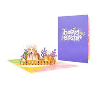 Bloom & Bark Corgi In Bunny Ears 3D Pop-Up Easter Card