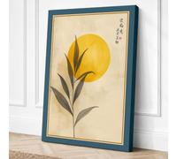 Bloom Beneath the Sun Japandi Canvas Wall Art Print 18x12 Inch