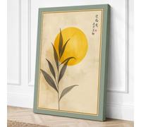 Bloom Beneath the Sun Japandi Canvas Wall Art Print 24x16 Inch