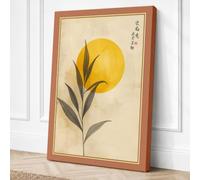 Bloom Beneath the Sun Japandi Canvas Wall Art Print 30x20 Inch
