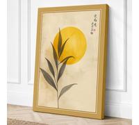 Bloom Beneath the Sun Japandi Canvas Wall Art Print 30x20 Inch