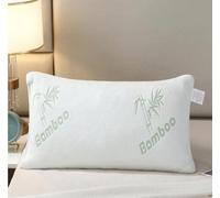 BLOOM BLENDS Bamboo Memory Foam Support Pillow - Medium Firm, Hypoallergenic, Orthopedic for Neck & Back Pain - Ideal for Side and Back Sleepers