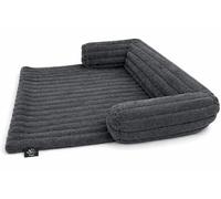 BLOOM BLENDS Cord Sofa Pet Bed - Soft Waterproof Pet Cushion with Non-Slip Base for Dogs & Cats (Charcoal, 90x90cm)