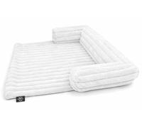 BLOOM BLENDS Cord Sofa Pet Bed - Soft Waterproof Pet Cushion with Non-Slip Base for Dogs & Cats (White, 75x75)
