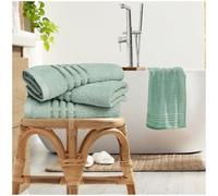 BLOOM BLENDS Estrella Stripe Towels - 3 Pack Hand Towels & Bath Sheet Sets | Premium Quality, Stylish Stripe Design, Highly Absorbent & Durable (Sage Green, 3PK Hand towel (50x90cm))