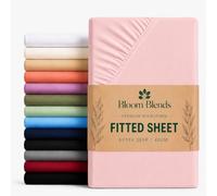 Bloom Blends Extra Deep Fitted Sheet 40cm - Premium Brushed Microfibre, Super Soft & Breathable, Fade & Wrinkle Resistant, Machine Washable, 16 Colours (Pink, Double)
