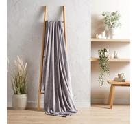 BLOOM BLENDS Flannel Fleece Throw Blanket Fluffy Super Soft Warm for Bed Sofa Couch Chair Lightweight and Cozy Solid Design Throw (Silver, 130 x 150 cm)