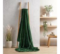 BLOOM BLENDS Flannel Fleece Throw Blanket Fluffy Super Soft Warm for Bed Sofa Couch Chair Lightweight and Cozy Solid Design Throw (Emerald Green, 130 x 150 cm)