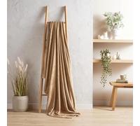 BLOOM BLENDS Flannel Fleece Throw Blanket Fluffy Super Soft Warm for Bed Sofa Couch Chair Lightweight and Cozy Solid Design Throw (Natural, 150 x 200 cm)