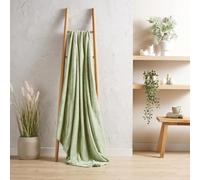 BLOOM BLENDS Flannel Fleece Throw Blanket Fluffy Super Soft Warm for Bed Sofa Couch Chair Lightweight and Cozy Solid Design Throw (Sage Green, 130 x 150 cm)