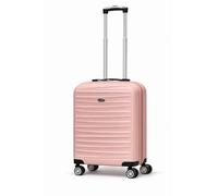 BLOOM BLENDS Underseat Cabin Trolley Bag - EasyJet Carry-On Approved Lightweight 360° Double Spinner Wheeled Suitcase (Rose Gold)