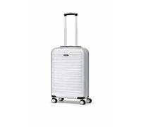 BLOOM BLENDS Underseat Cabin Trolley Bag - EasyJet Carry-On Approved Lightweight 360° Double Spinner Wheeled Suitcase (Silver)