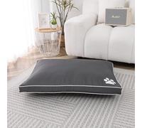 BLOOM BLENDS Waterproof Dog Bed - Large & Extra Large Sizes | Heavy Duty, Washable Zipped Cover | Soft Plush Cushion Mattress for Dogs & Cats or Puppies (Grey, XL)