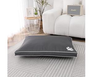 BLOOM BLENDS Waterproof Dog Bed - Large & Extra Large Sizes | Heavy Duty, Washable Zipped Cover | Soft Plush Cushion Mattress for Dogs & Cats or Puppies (Grey, XL)