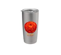 Bloom Bold Live Bright Red Carnation Flower Stainless Steel Insulated Tumbler