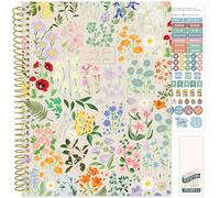 bloom daily planners 2025-2026 (8.5" x 11") Academic Year Day Planner (July 2025 - July 2026) - Weekly & Monthly Dated Agenda Organizer with Stickers & Tabs - Garden Party, Beige