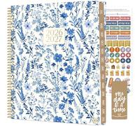 bloom daily planners 2026-2027 (8.5" x 11") Academic Year Day Planner (July 2026 - July 2027) - Weekly & Monthly Dated Agenda Organizer with Stickers & Tabs - Blue & White Floral