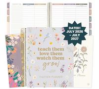 bloom daily planners 2026-2027 Academic Year Teacher Planner & Calendar - 7 Period Lesson Plan Organizer Book for Classroom or Homeschool - 9" x 11" (Interchangeable Cover) - Cool Tones
