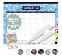 bloom daily planners 2026 Desk Calendar - January to December Large Wall Calendar - 21” x 16” Desktop & Hanging Monthly Planner with Stickers for Home or Office - Holiday Icons
