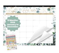 bloom daily planners 2026 Desk Calendar - January to December Large Wall Calendar - 21” x 16” Desktop & Hanging Monthly Planner with Stickers for Home or Office - Greenery