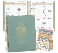 bloom daily planners 2026 Hardcover Calendar Year Goal & Vision Planner (January to December) - Monthly & Weekly Agenda Organizer - 7.5" x 9" - Green Linen