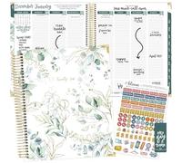bloom daily planners 2026 Hardcover Calendar Year Goal & Vision Planner (January to December) - Monthly & Weekly Agenda Organizer - 7.5" x 9" - Eucalyptus, White