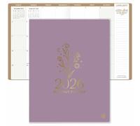 bloom daily planners 2026 Monthly Planner Calendar Book (January 2026 - December 2026) - Large 9” x 12” Floral Agenda Schedule Organizer - Gold Floral Stamp